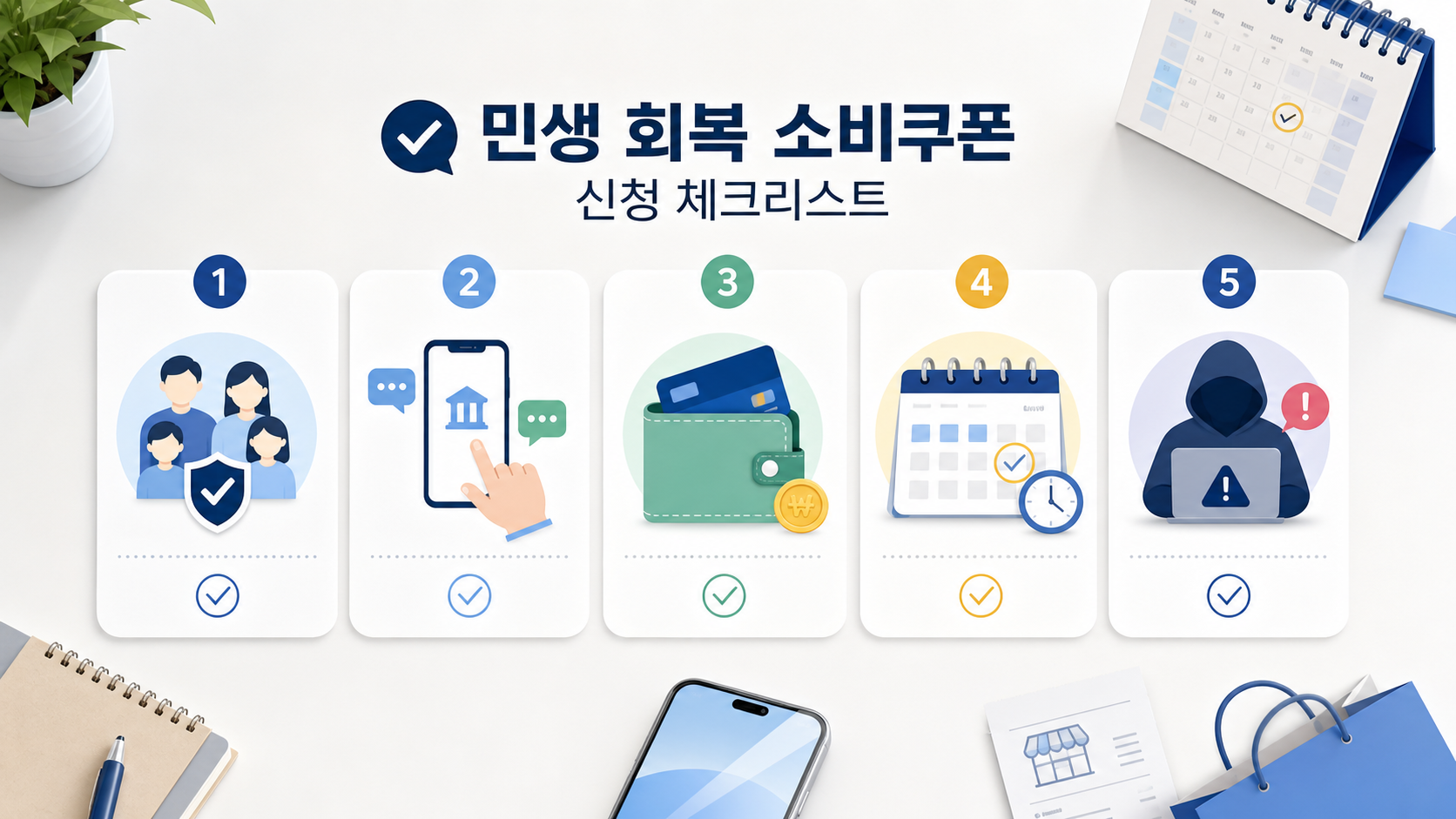 민생회복 소비쿠폰 신청 전 대상 확인, 신청 채널, 지급 방식, 사용기한, 사기 예방을 점검하는 체크리스트